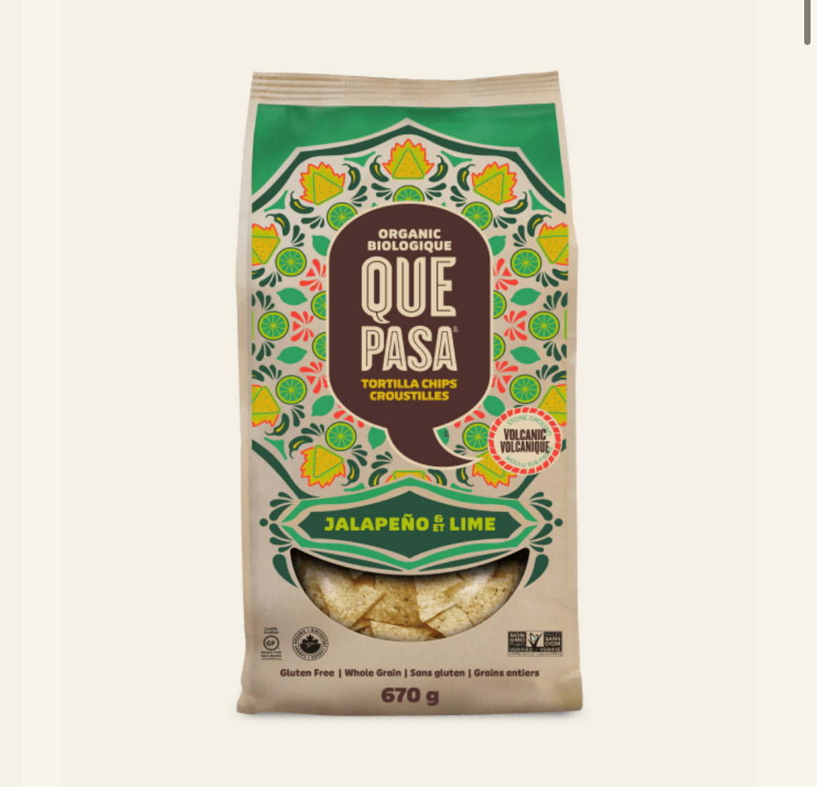 Que Pasa Jalapeño + Lime Chips - 670g
